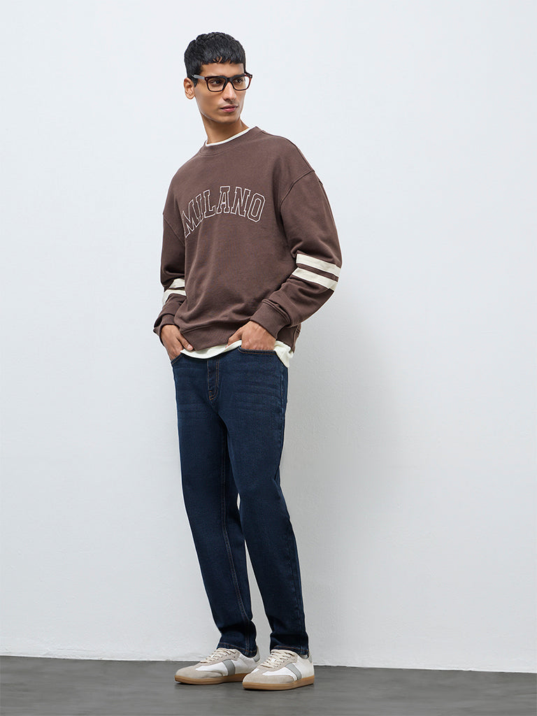 Nuon Dark Blue Slim Crop-Fit Mid-Rise Jeans