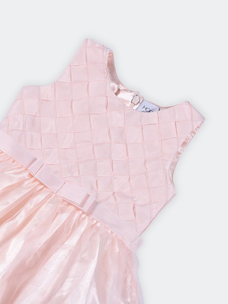 Buy HOP Kids Girls Pink Mesh Detailed Fit And Flare Dress from Westside