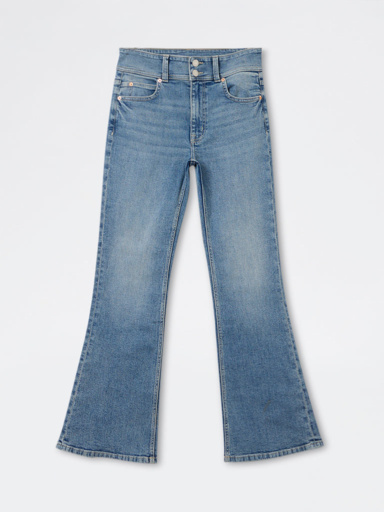 Nuon Blue Faded High-Rise Jeans