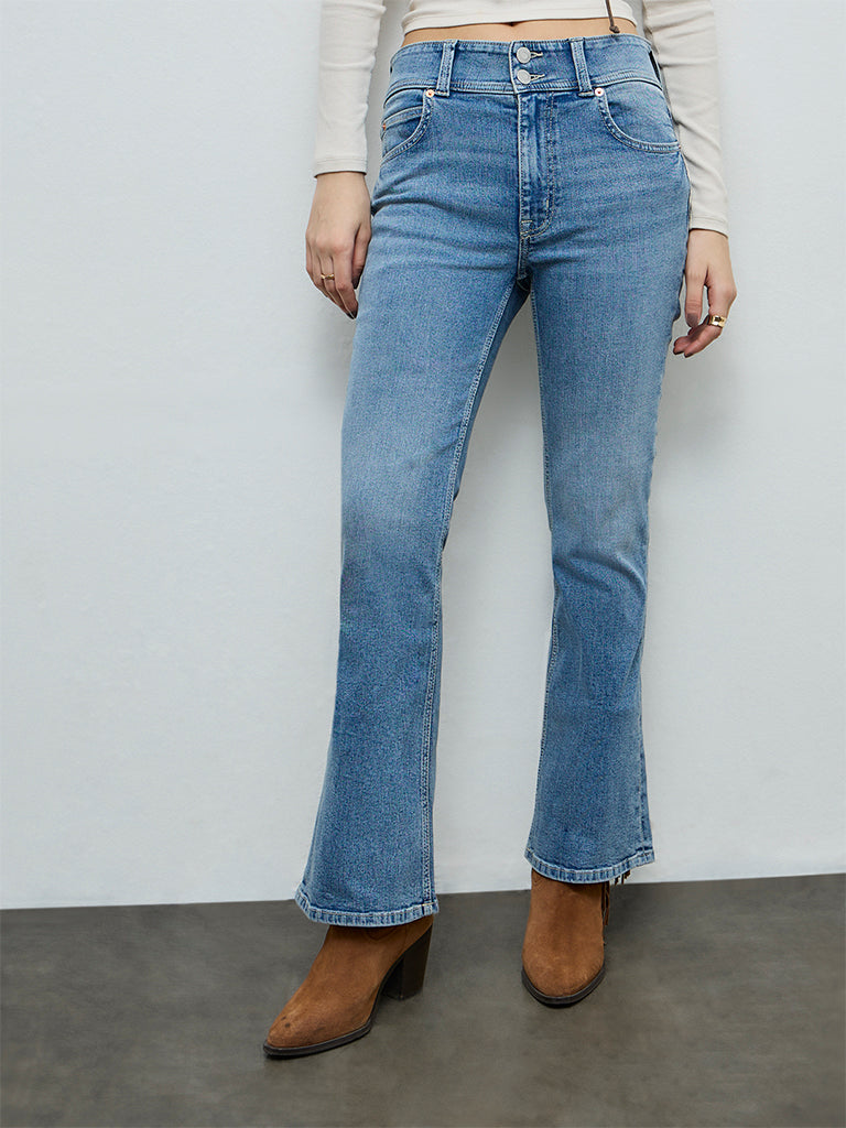 Nuon Blue Faded High-Rise Jeans