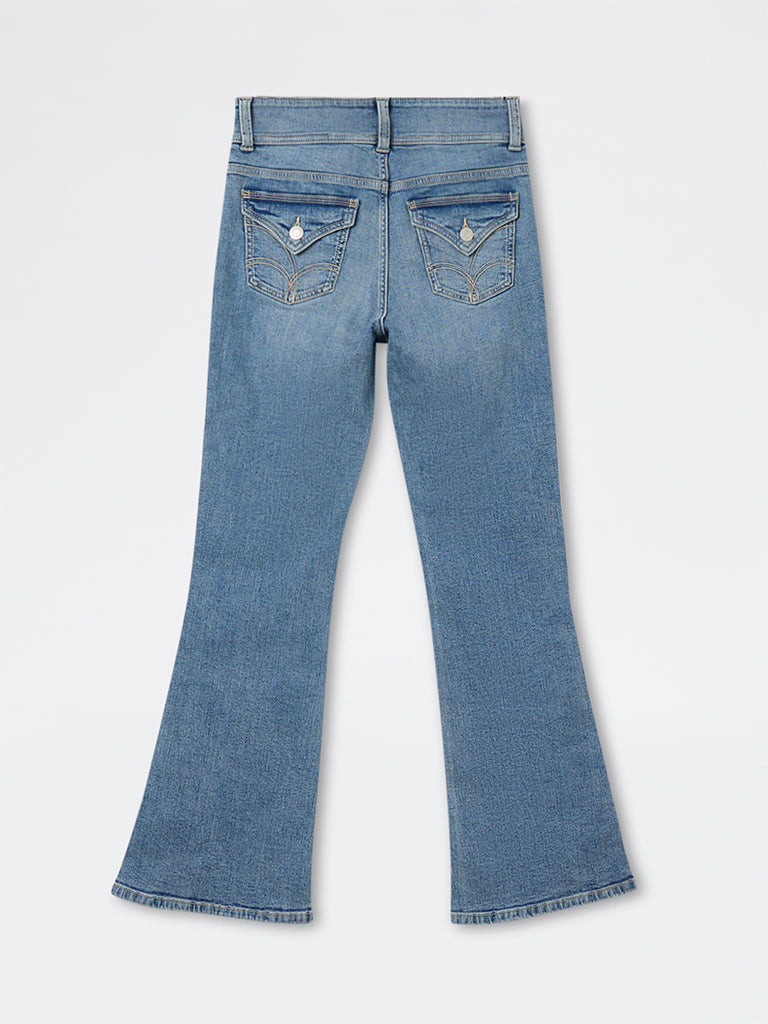 Nuon Blue Faded High-Rise Jeans