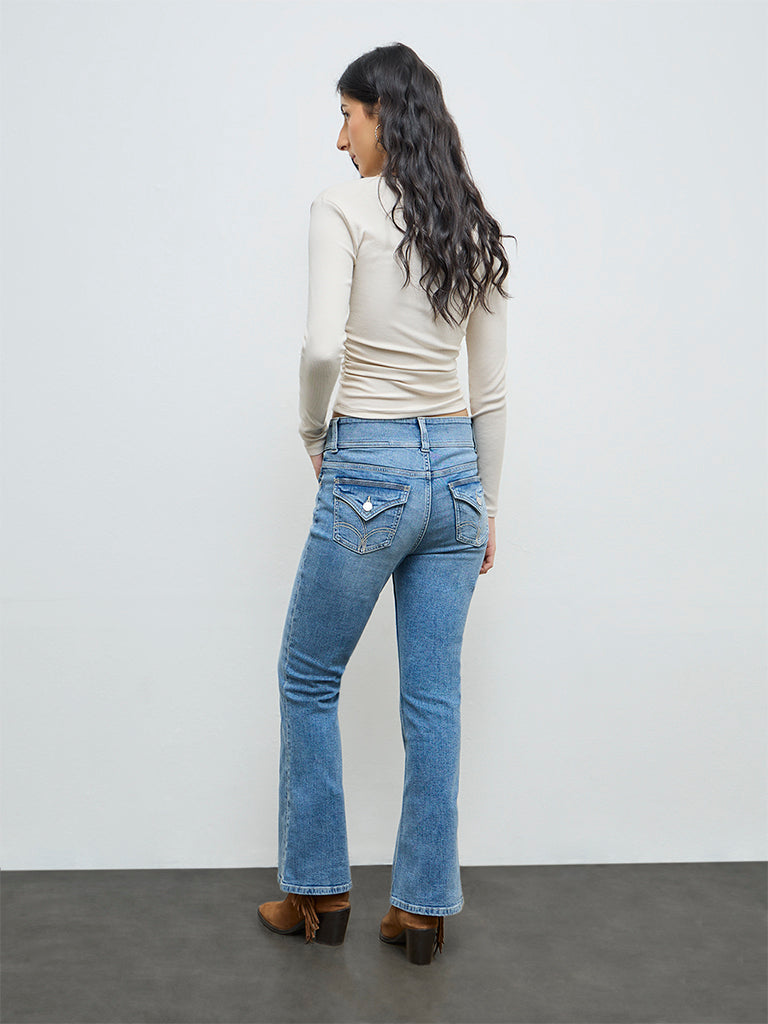 Nuon Blue Faded High-Rise Jeans