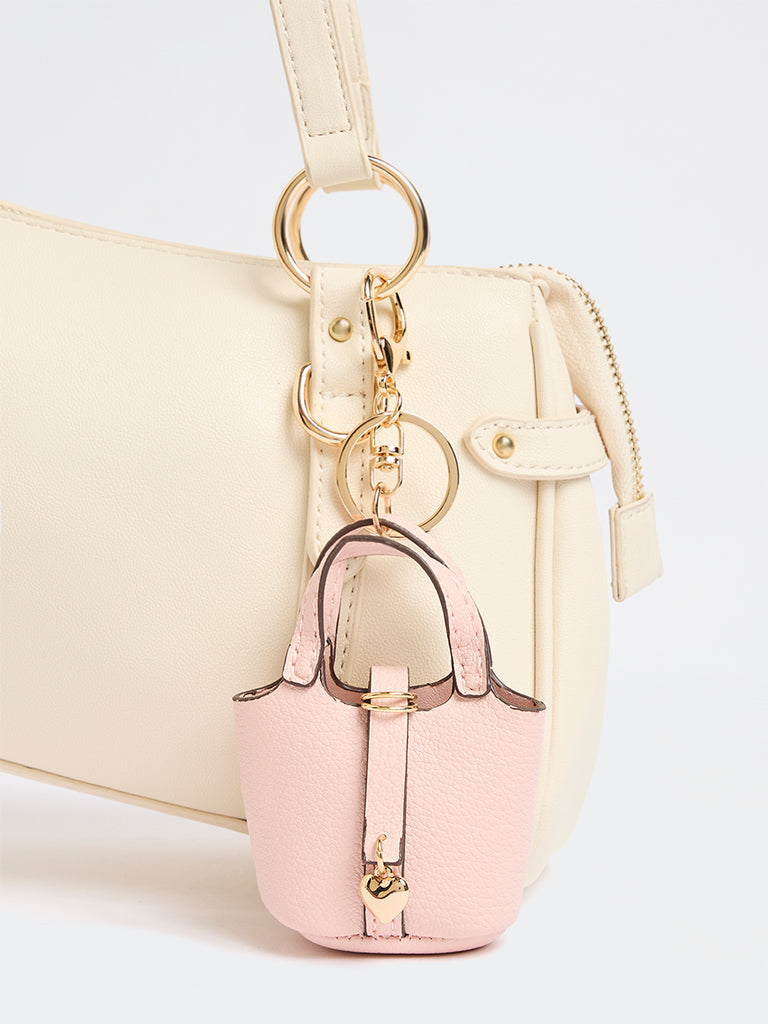 Westside Accessories Pink Textured Mini Bag Charm