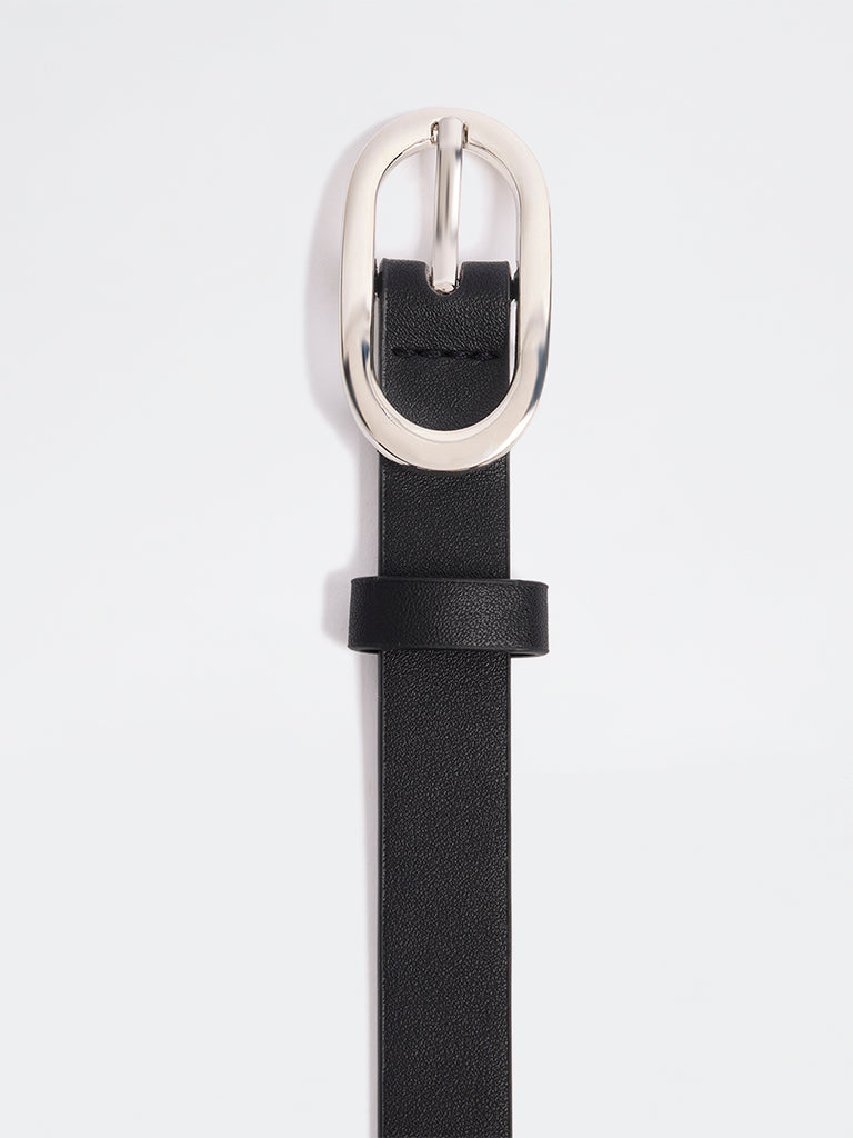 Westside Accessories Black Oval-Buckle Belt