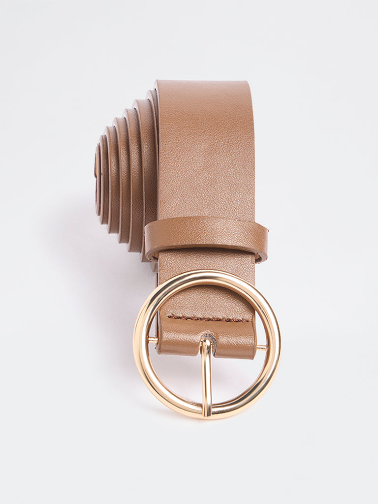 Westside Accessories Tan O-Buckle Belt