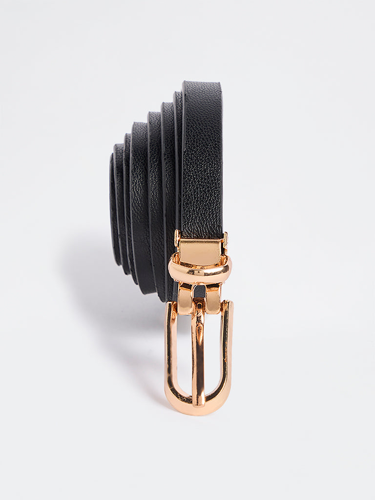 Westside Accessories Black Sleek Buckle Belt