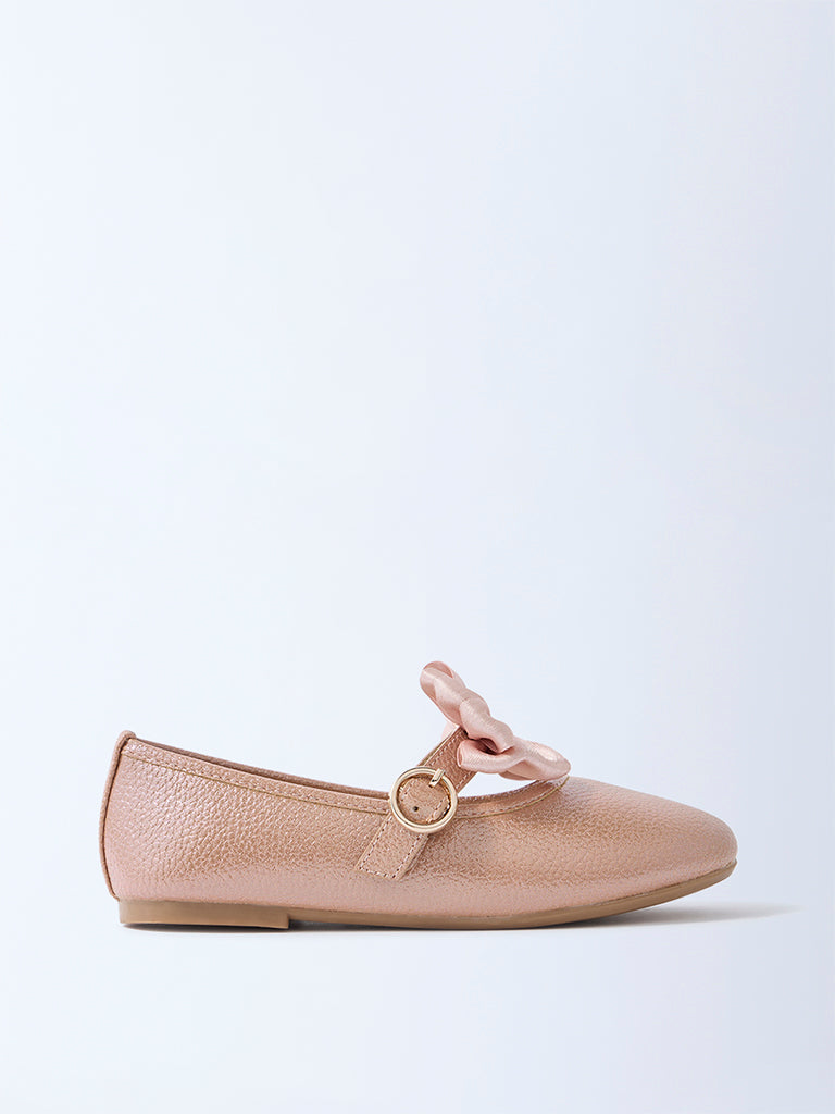 Yellow Pink Bow-Detailed Ballerina