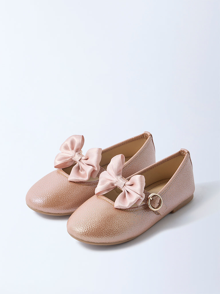 Yellow Pink Bow-Detailed Ballerina