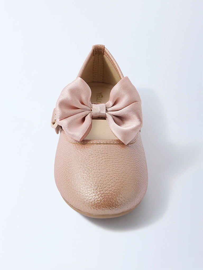 Yellow Pink Bow-Detailed Ballerina