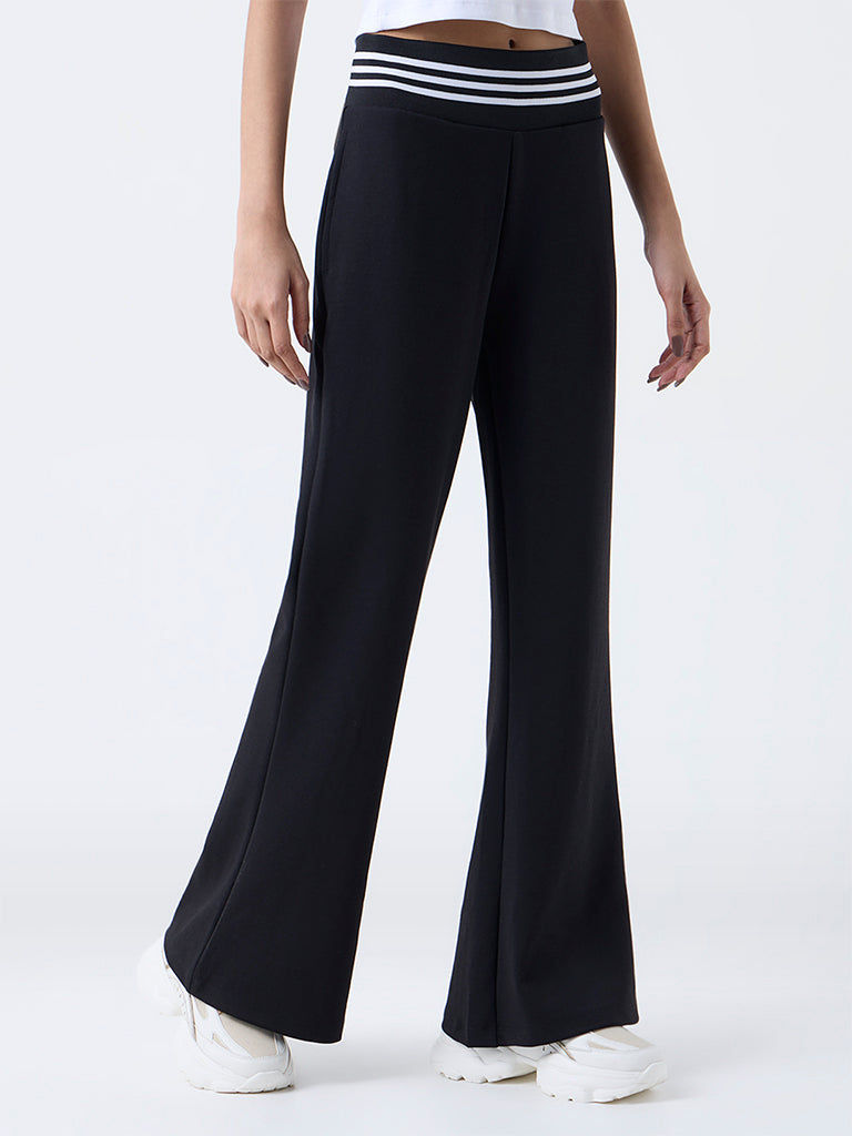Studiofit Black High-Rise Track Pants