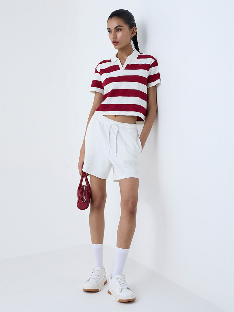 Studiofit Multicolour Striped Cotton-Blend T-Shirt