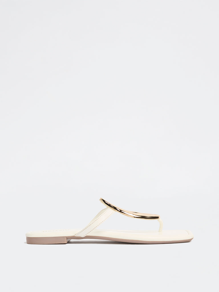 LUNA BLU White Metallic Detailed Slides
