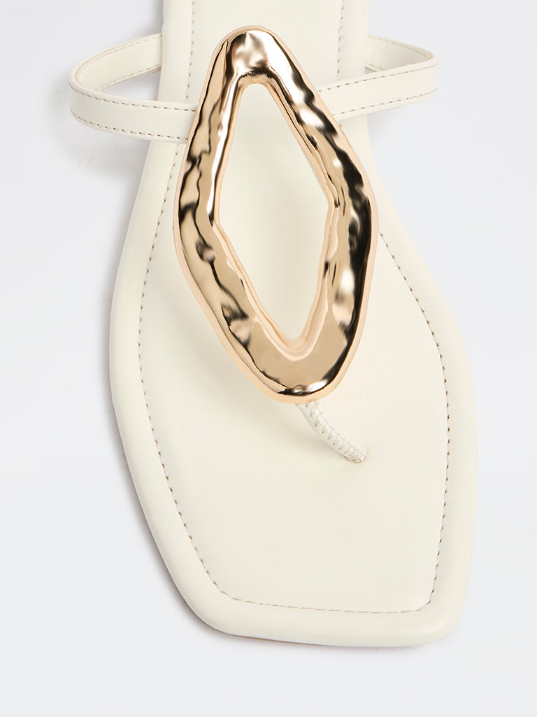 LUNA BLU White Metallic Detailed Slides