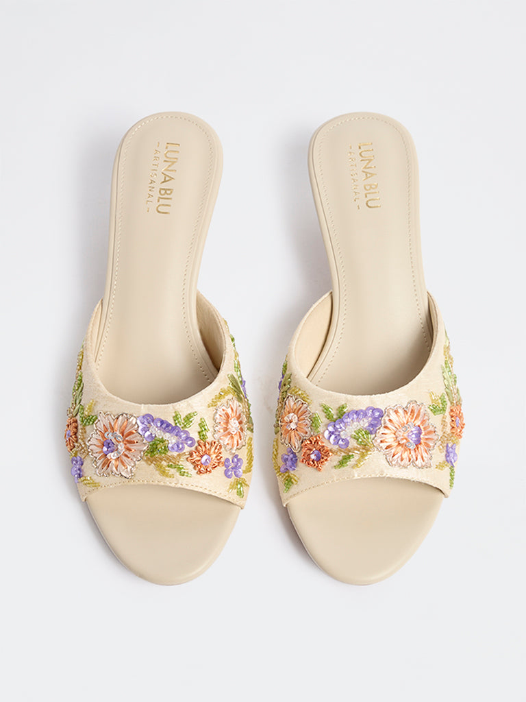 LUNA BLU Multicolour Floral Embellished Sandals