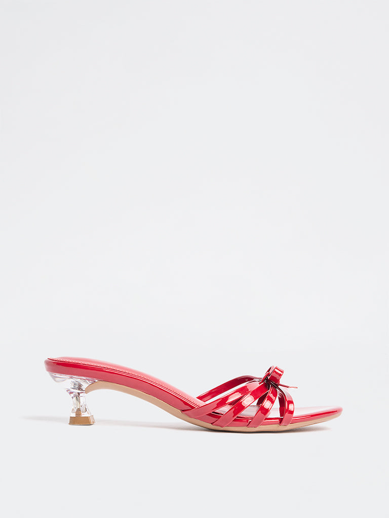 LUNA BLU Red Bow Detailed Sandals