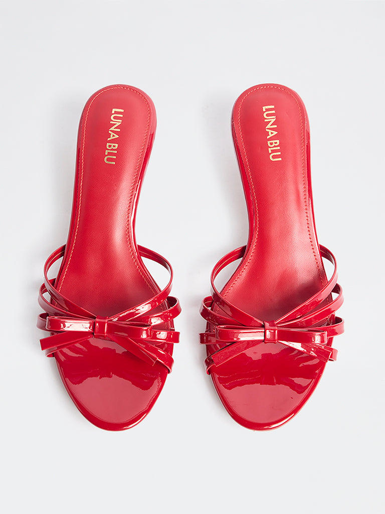 LUNA BLU Red Bow Detailed Sandals