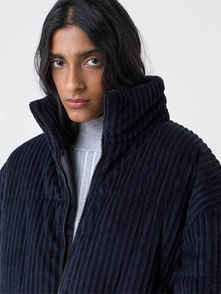 Buy Nuon Black Corduroy Jacket from Westside