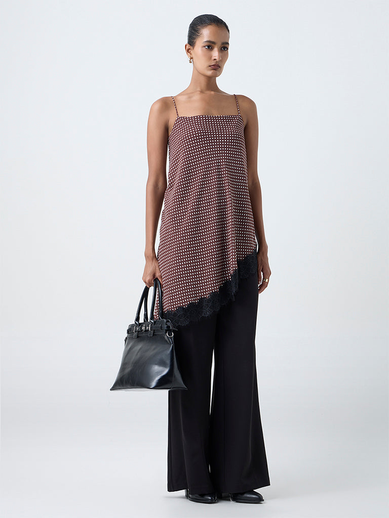 Wardrobe Dark Brown Polka Dot Top