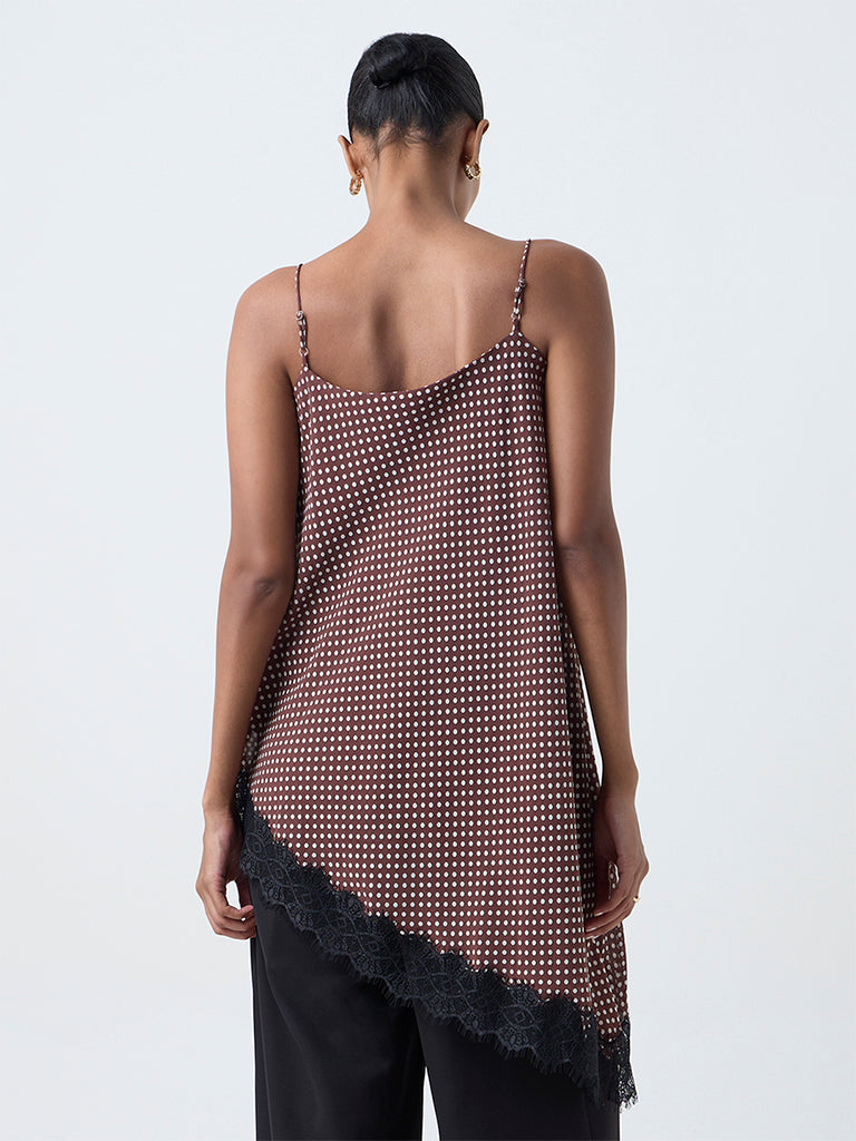 Wardrobe Dark Brown Polka Dot Top