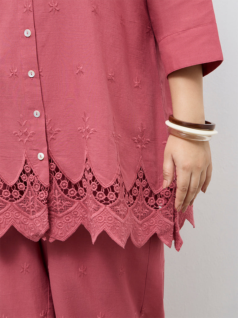 Buy Diza Dusty Pink Embroidered Tunic from Westside