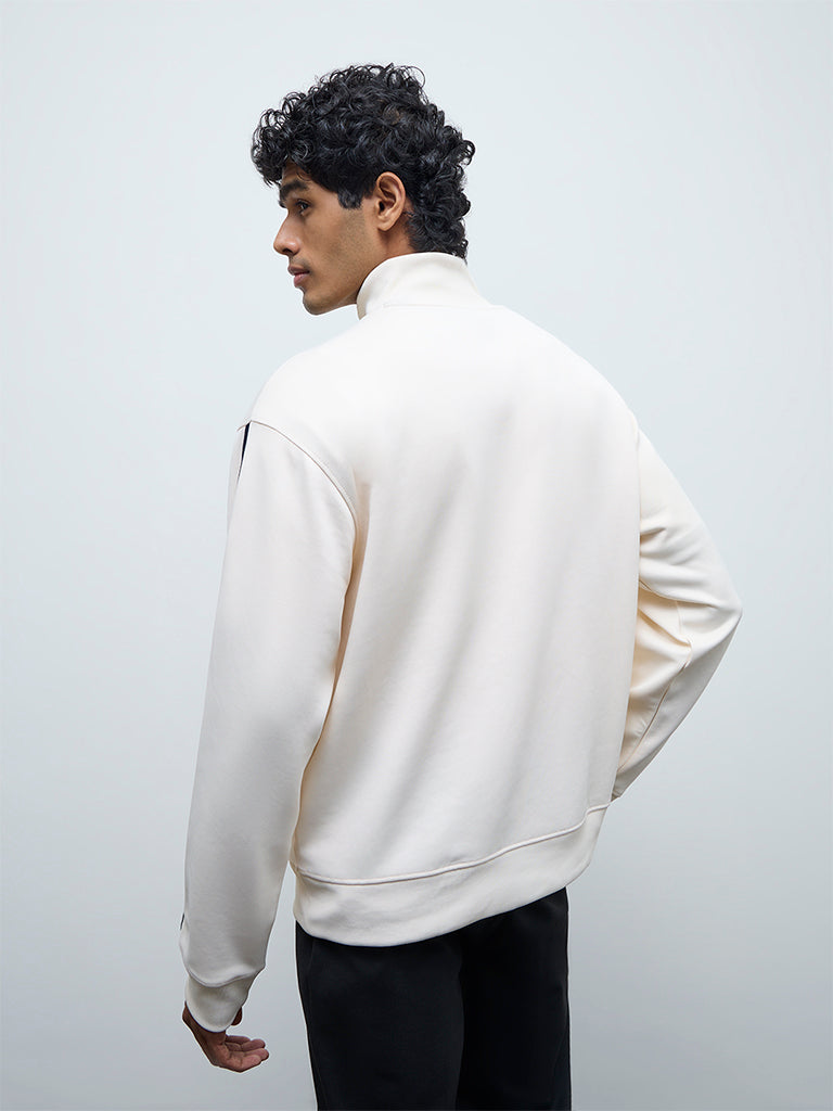 Nuoflexx Off-White Cable-Knit Relaxed-Fit Sweatshirt