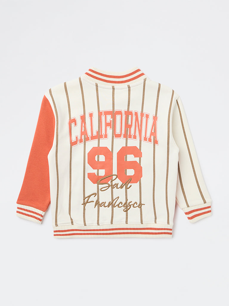HOP Kids Boys Cream Cotton-Blend Bomber Jacket