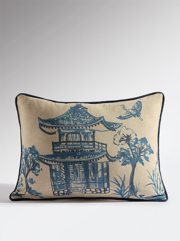 Westside Home Dusty Blue Toile Cushion Cover