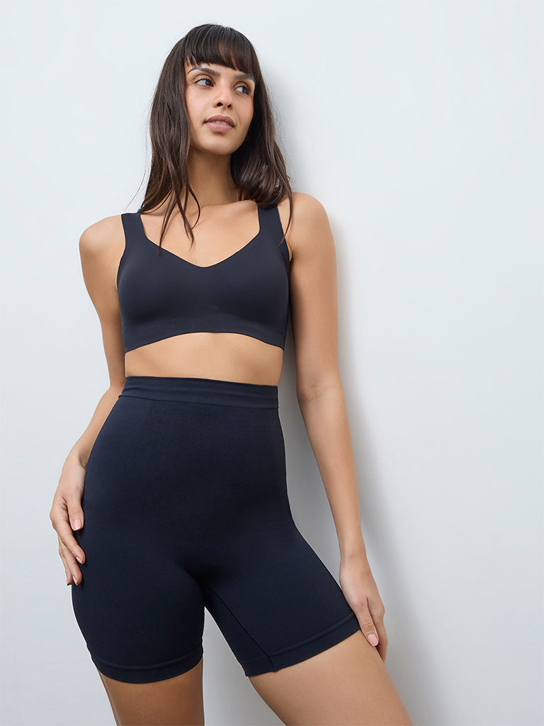 Wunderlove Black Invisible Padded Crop Top Bra