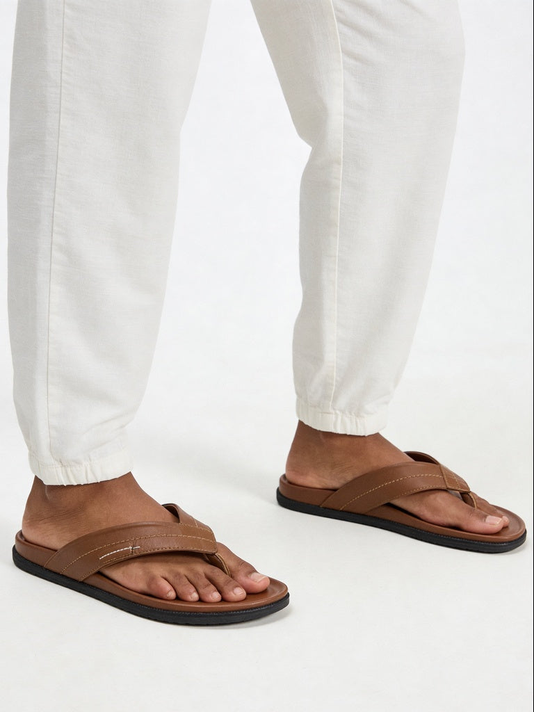 SOLEPLAY Tan Comfort Thong Sandals