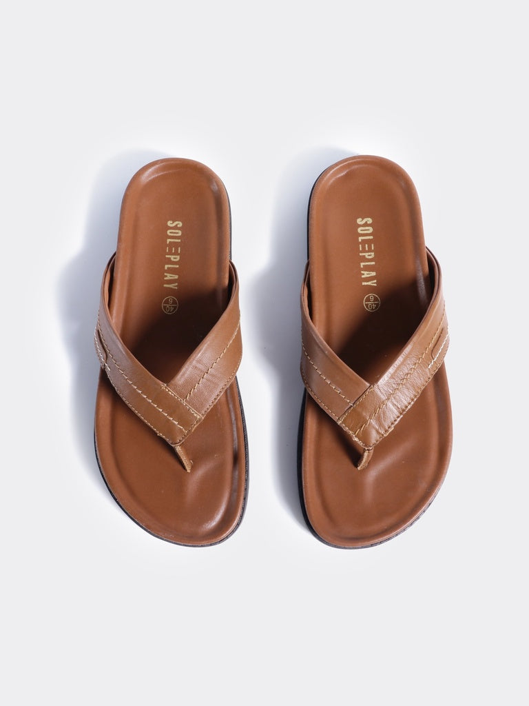 SOLEPLAY Tan Comfort Thong Sandals