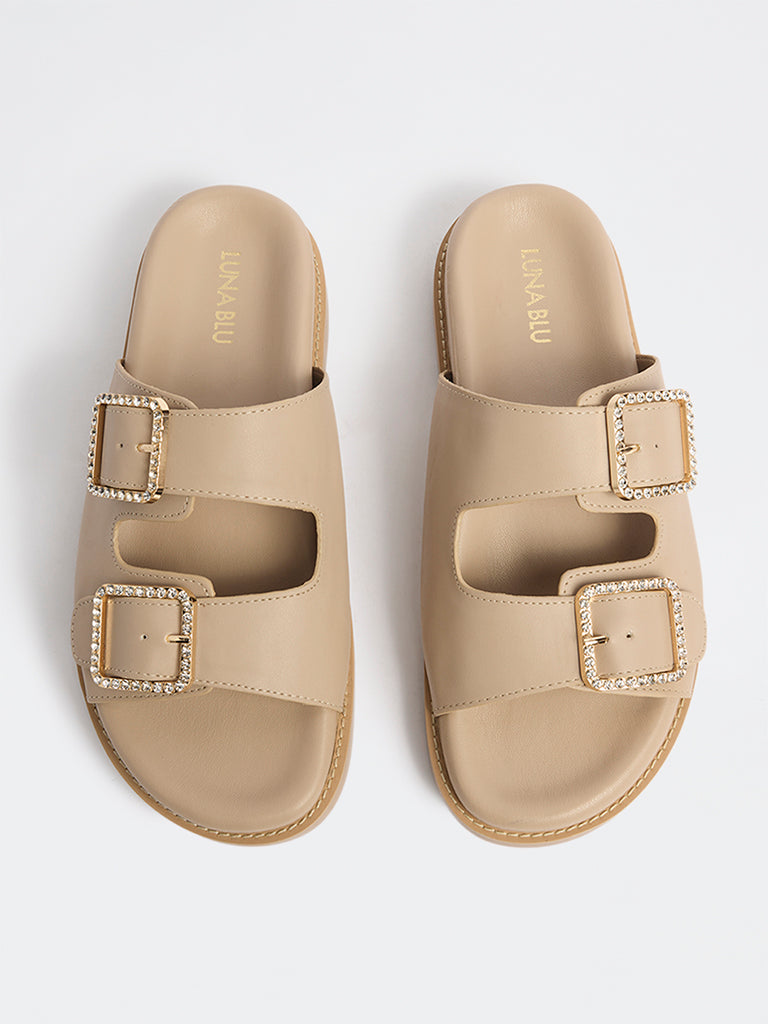 LUNA BLU Blush Embellished Sandals