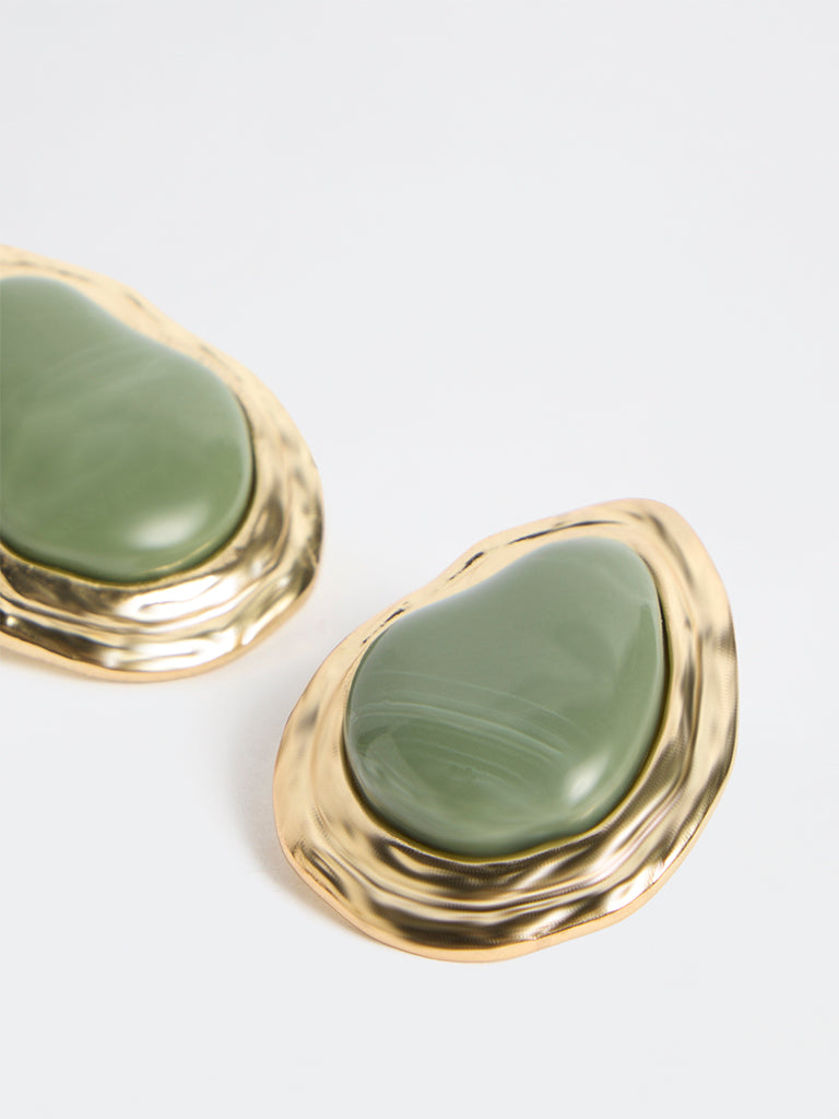 Westside Accessories Green Statement Stud Earrings