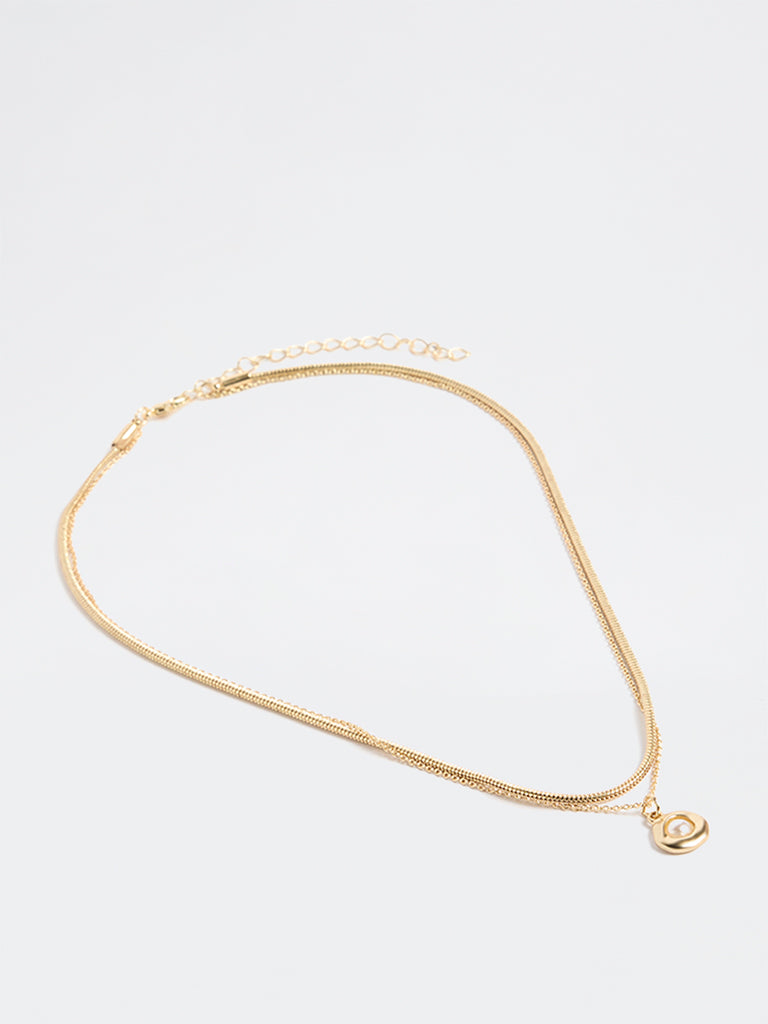 Westside Accessories Gold Pearlescent Pendant Necklace