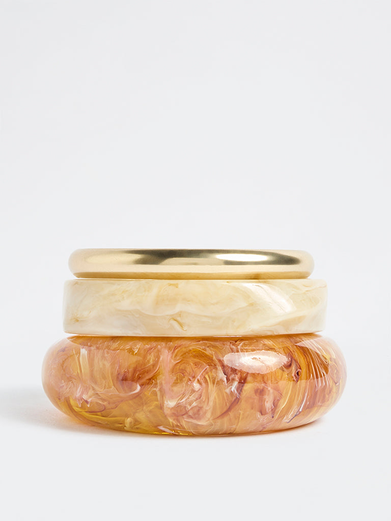 Westside Accessories Multicolour Resin and Metal Bangles - Pack of 3