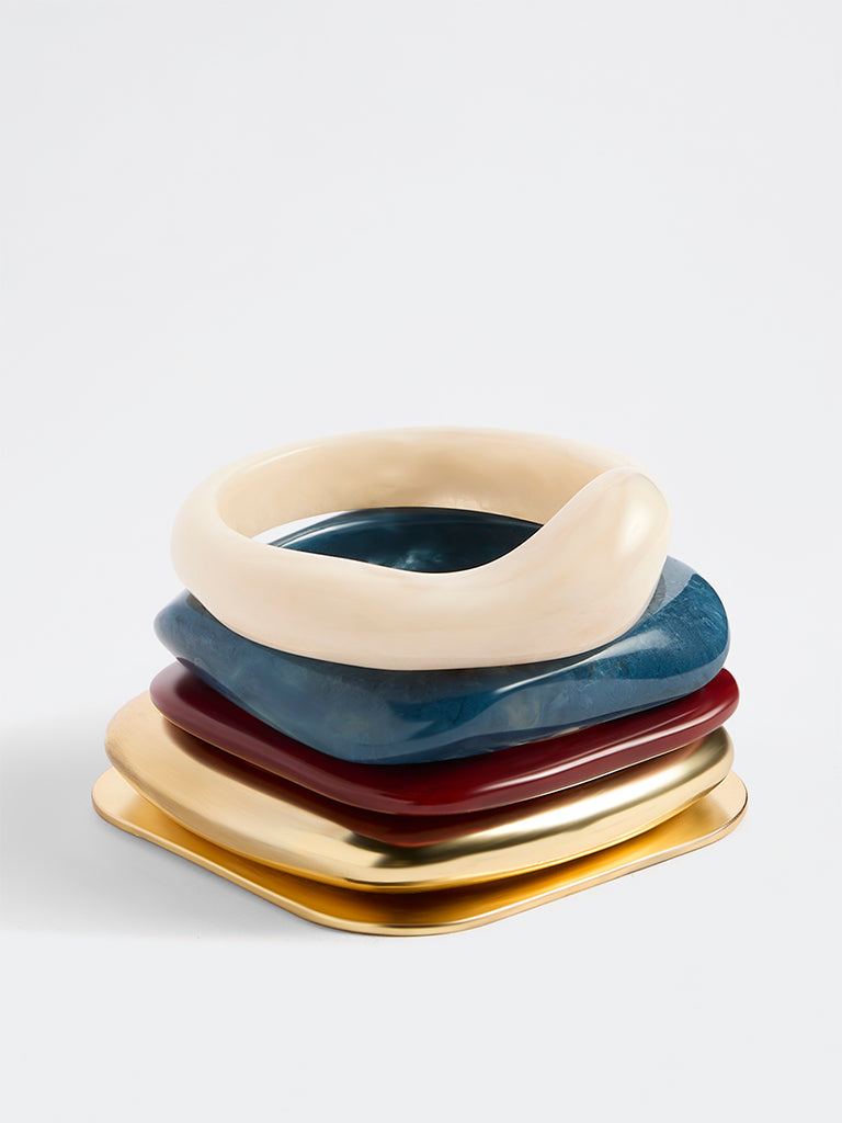 Westside Accessories Multicolour Resin and Metal Bangles - Pack of 5