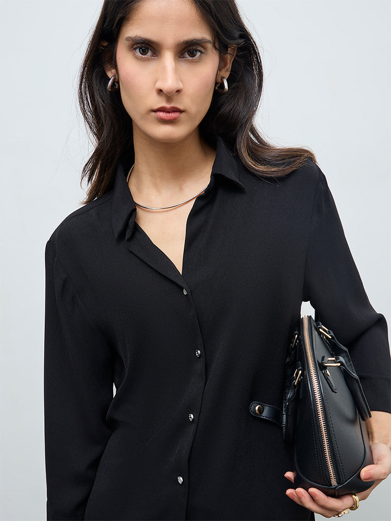 Wardrobe Black Solid Shirt