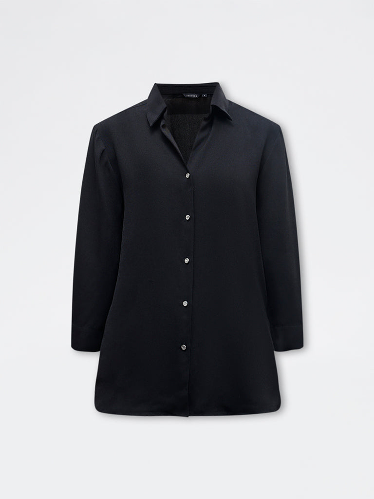 Wardrobe Black Solid Shirt