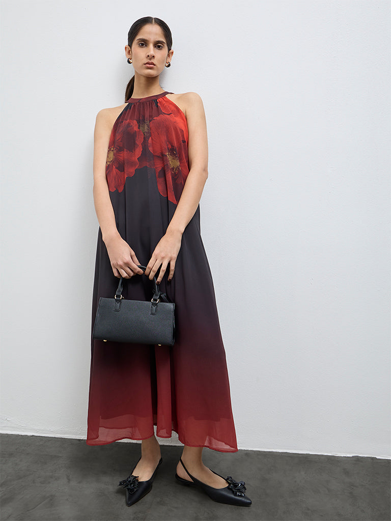 Buy Wardrobe Black Floral Pattern A-Line Dress from Westside Buy Wardrobe Black Floral Pattern A-Line Dress from Westside