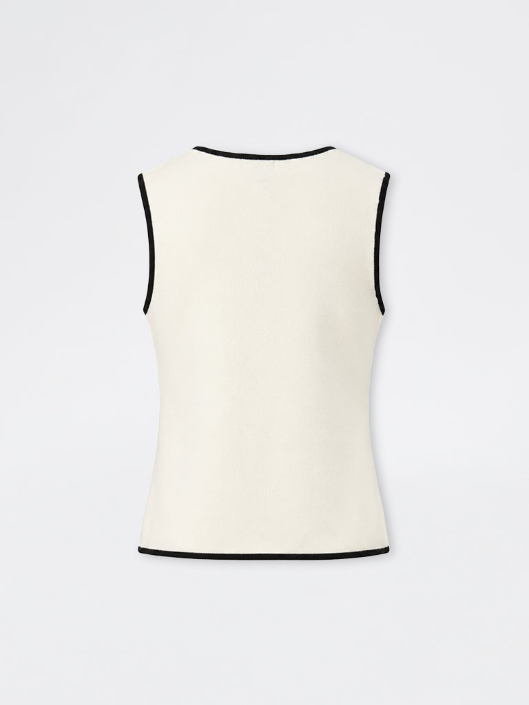 Wardrobe Ivory Piping-Detailed Sweater