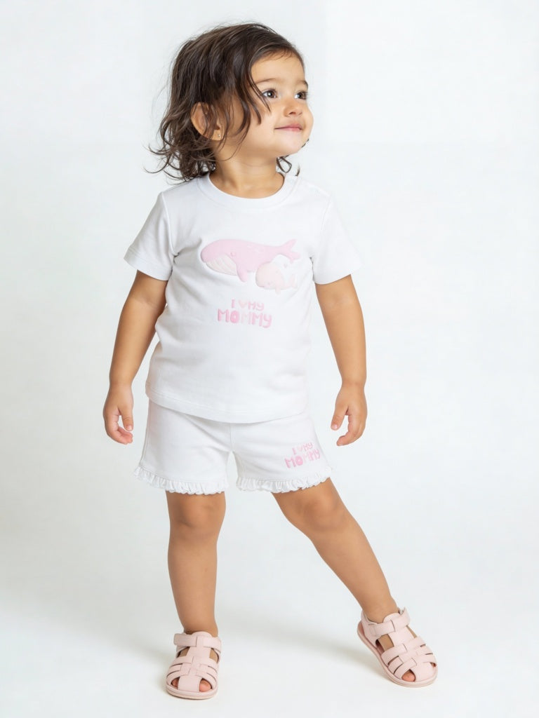 HOP Baby Girls Pink Printed Cotton T-Shirts - Pack of 3