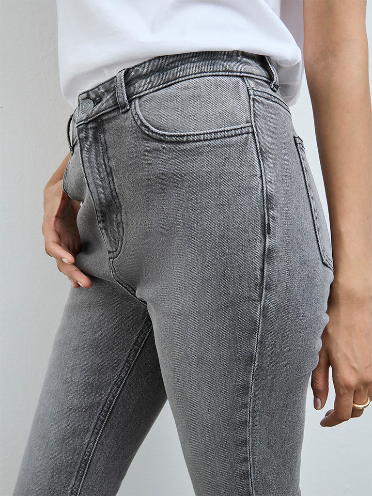 LOV Grey Faded Bootcut High-Rise Jeans
