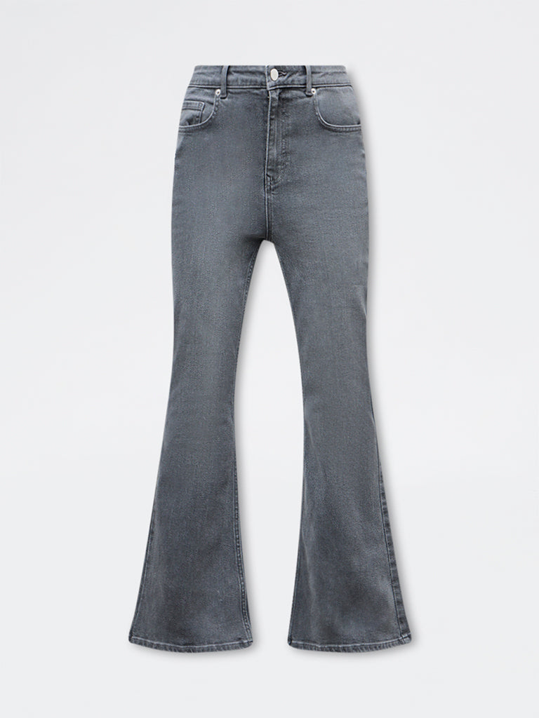 LOV Grey High-Rise Bootcut Jeans