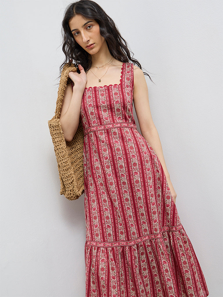 Buy Bombay Paisley Red Floral Cotton Straight Dress from Westside Buy Bombay Paisley Red Floral Cotton Straight Dress from Westside