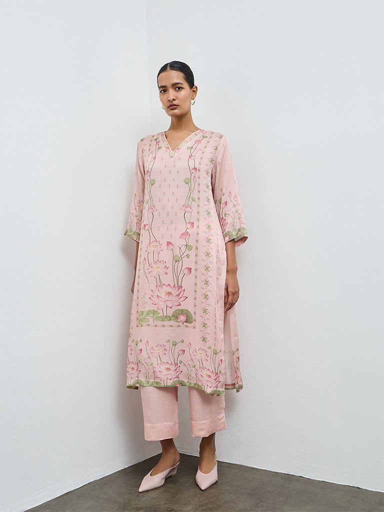 Zuba Pink Solid Pants