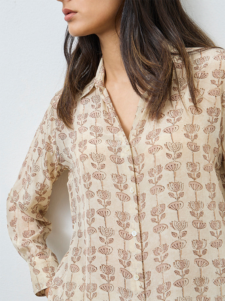 Zuba Beige Floral Tunic
