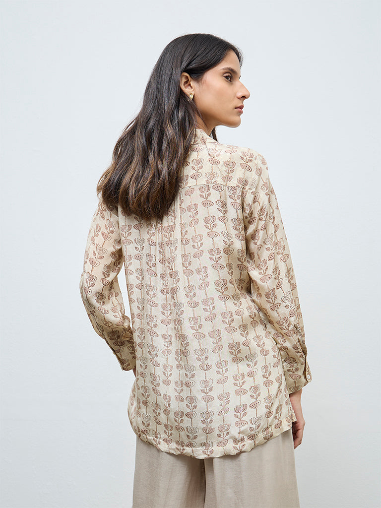 Zuba Beige Floral Tunic