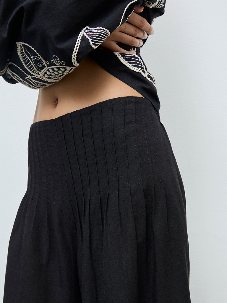 LOV Black High-Rise Flared Pants