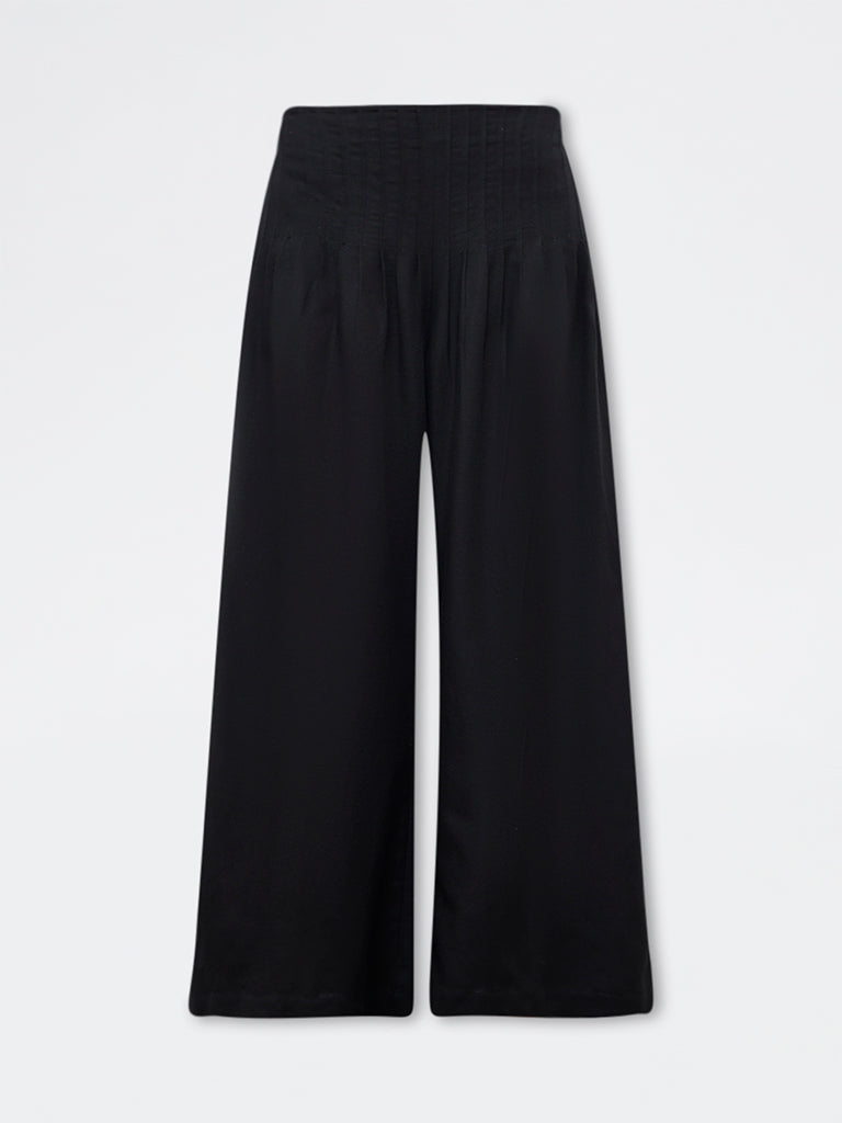 LOV Black High-Rise Flared Pants