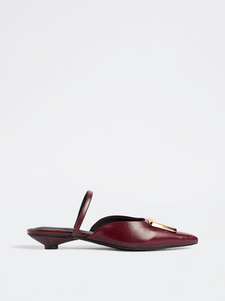 LUNA BLU Burgundy Heel Mules