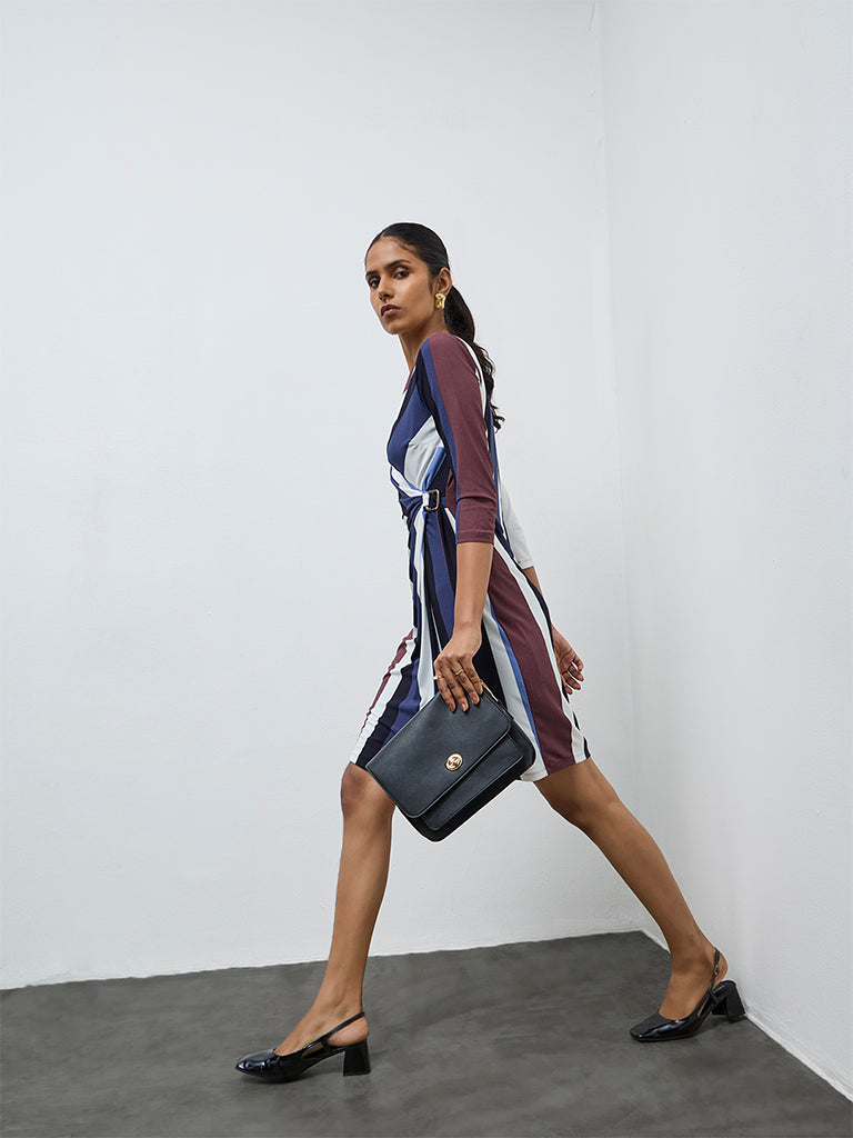 Wardrobe Multicolour Striped A-Line Dress